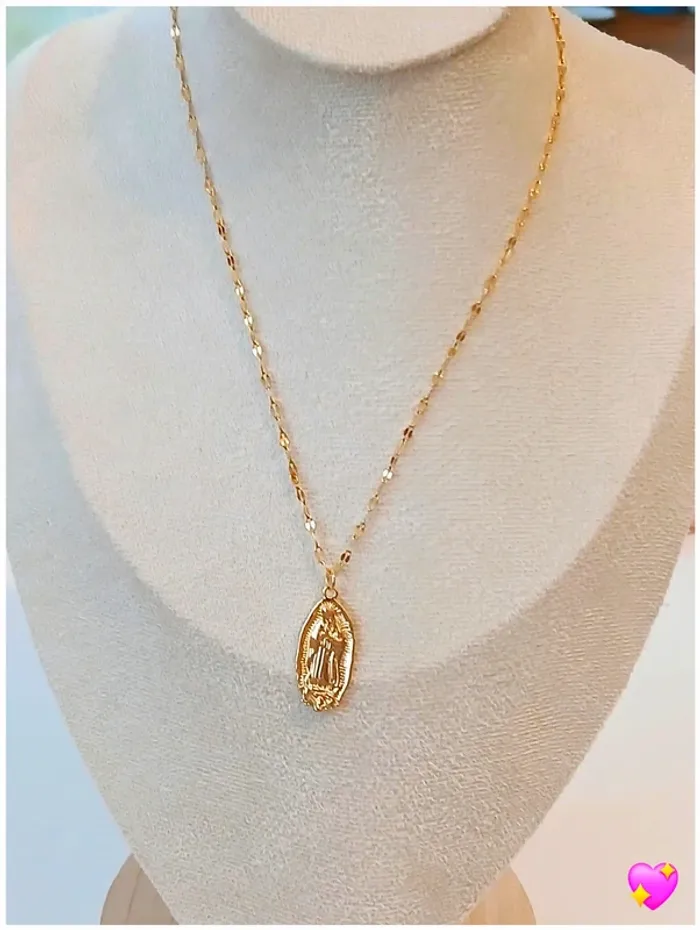 Collier Médaille Vierge Marie Doré – inspiration Zag - photo numéro 2