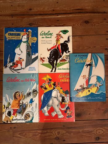 TBE - Caroline - Lot de 5 livres bd Grands albums Hachette couleurs anciens vintage