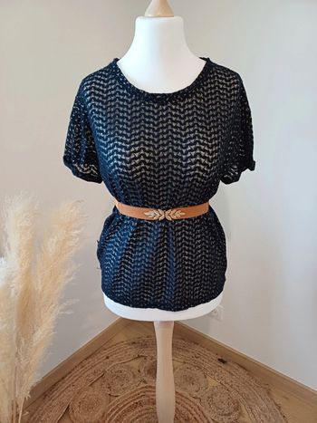 Blouse bleue marine transparente Promod taille M/L 38/40