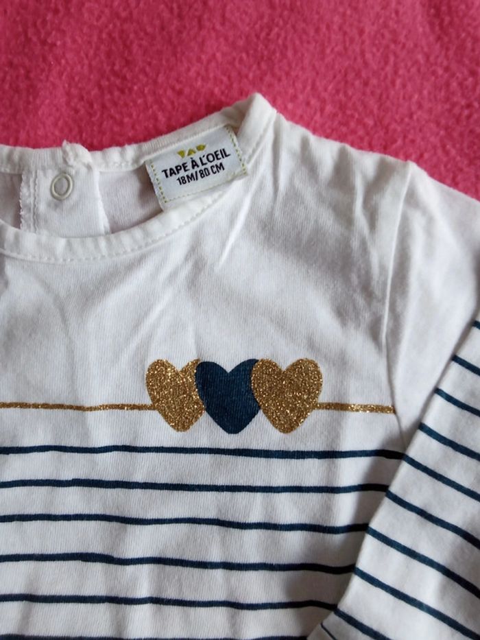 T-shirts a manches fille de 18 mois - photo numéro 3