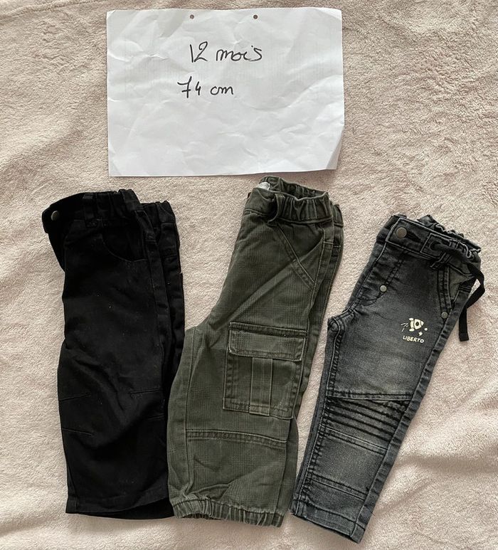 Lot de 3 pantalons - Kimbaloo, Liberto, In extenso - 12 mois - TBE