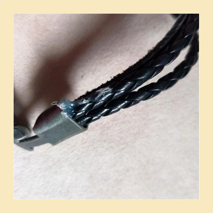 Bracelet homme cuir noir tressé – style rock avec perles métal et fermoir crochet - photo numéro 18