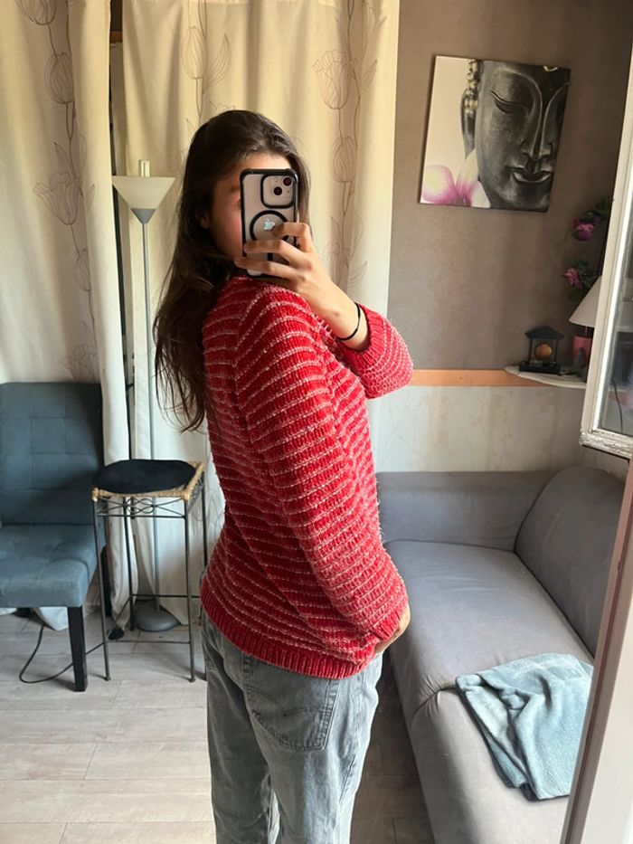 Pull rouge laine vintage - photo numéro 3