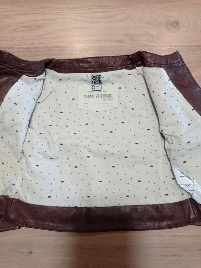 Veste simili cuir marron Tape à l'oeil 2 ans - photo numéro 2