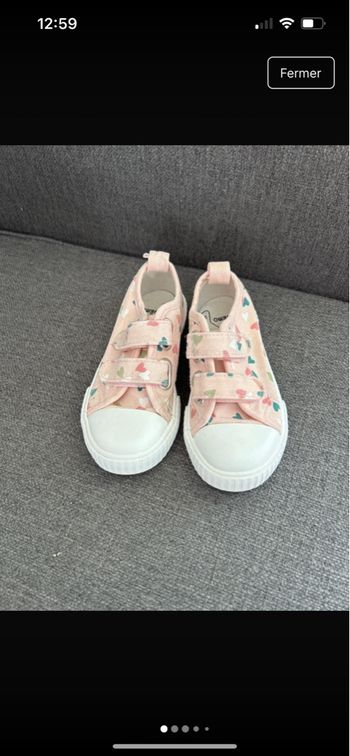 Basket à scratch à motif cœur fille taille 26