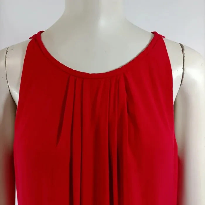 Robe rouge Camaïeu fluide taille 40 col rond dos noué A001 - photo numéro 3
