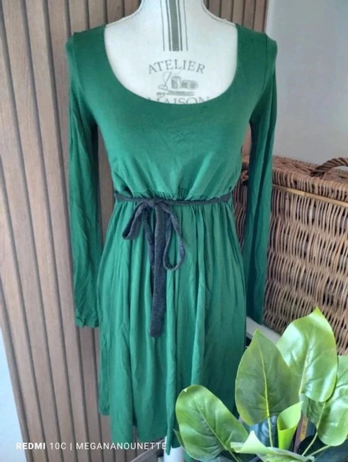 🌿 Robe Verte Ceinturée – Taille 38 M – Boutique Indépendante 🌿 - photo numéro 4