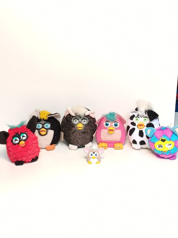Lot 7 figurines peluche vintage furby taille 11cm pour la plus grande  (2)
