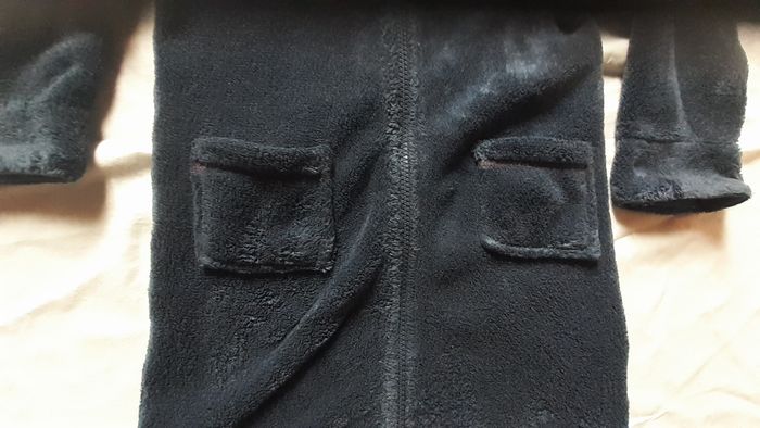 Robe de chambre bleu marine à capuche - photo numéro 3