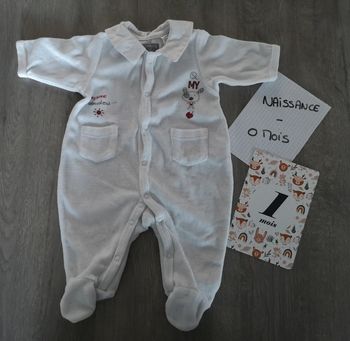 Pyjama doux, petit ourson capuche 50cm