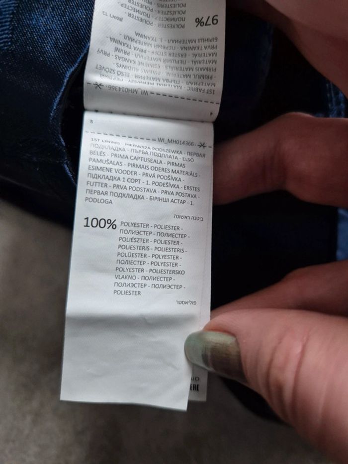 Pantalon tissus satiné brodé bleu foncé - photo numéro 8