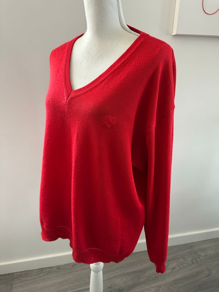 Pull rouge en maille Griffon Vintage TXL - photo numéro 4