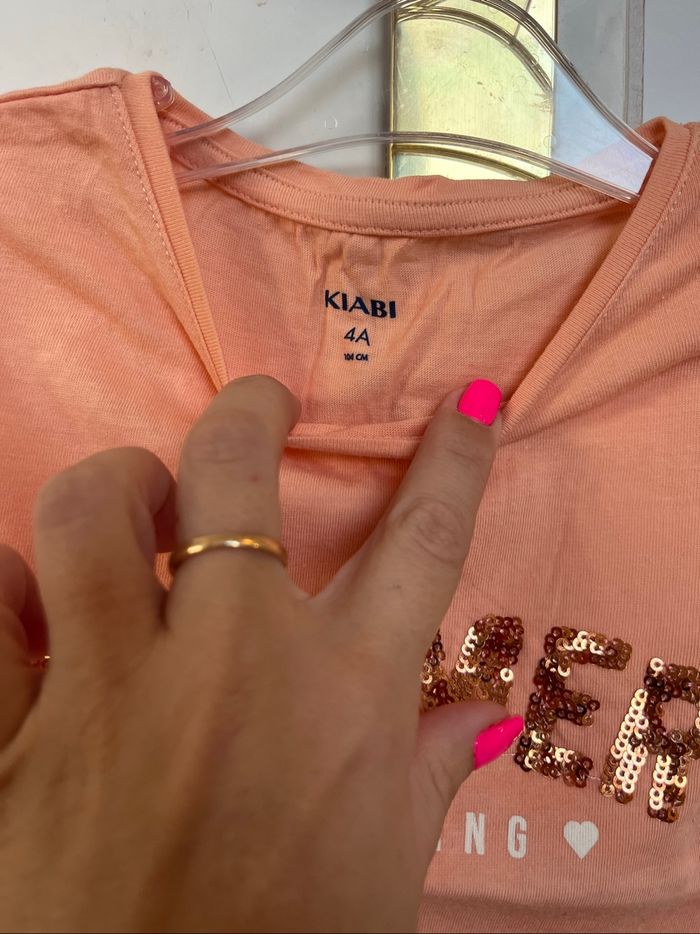 Tee-shirt Kiabi orange sequins - photo numéro 4