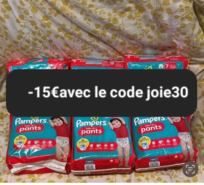 Six pack de couches Pampers taille 7 culotte