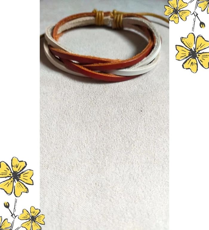 Bracelet en cuir tressé multicolore – Tons chauds et naturels - photo numéro 9