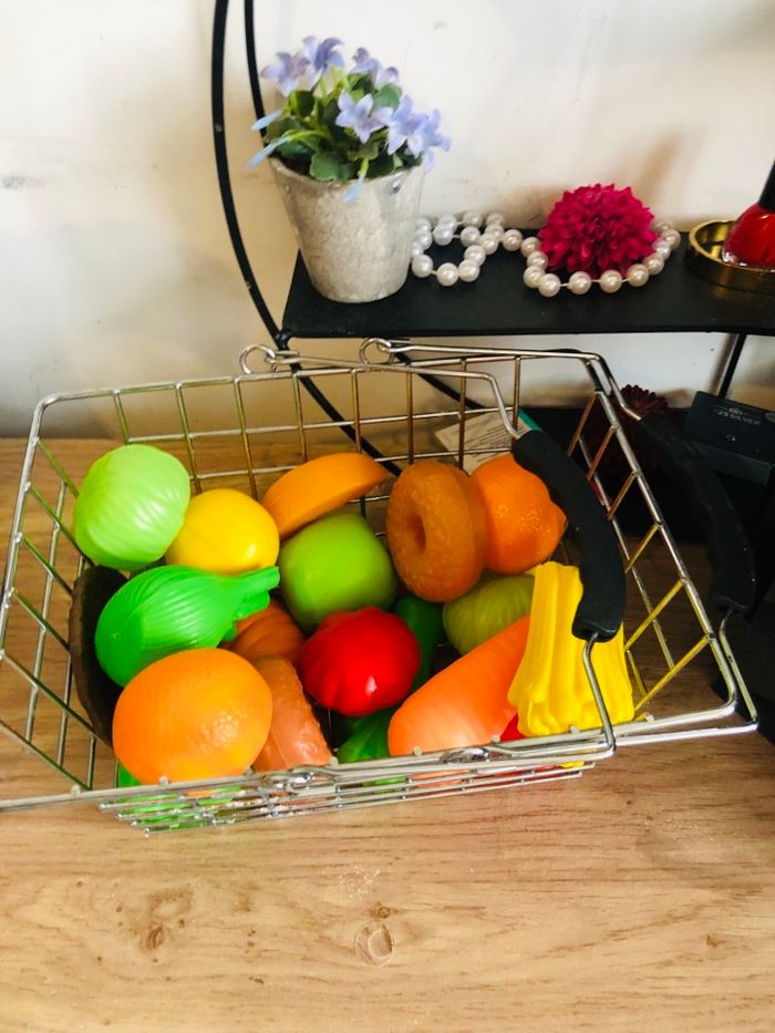 Vrai, panier, plus fruits en plastique - photo numéro 3