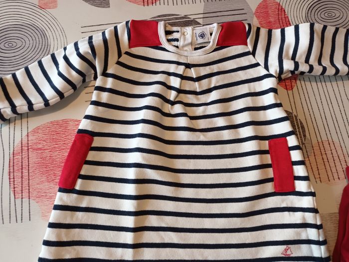 Tenue ensemble robe marinière Taille 18 mois 👧 - photo numéro 3