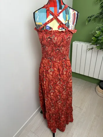 Robe longue Follow Me | Rouge et orange | Taille 36