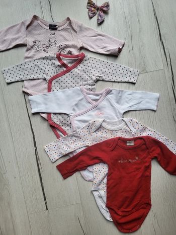 Lot de 5 bodys ML fille 3mois