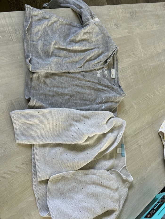Lot 2 gilets gris 18 mois