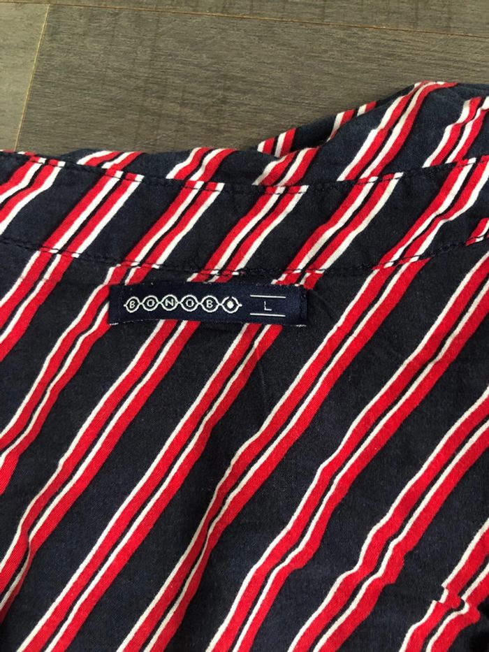 Blouse ample bonobo rayée marine et rouge taille L - photo numéro 4