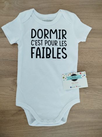 Body humoristique mixte dormir c'est pour les faibles