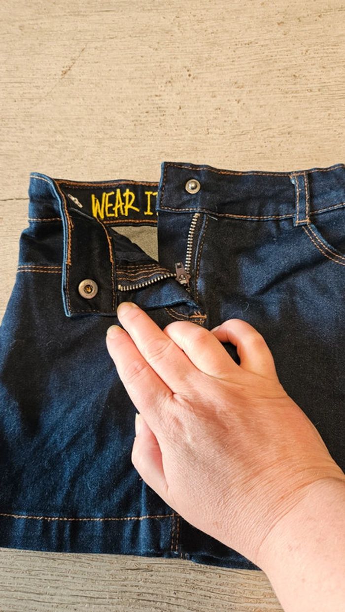 Jupe en jean s bleu foncé, ajustable à la taille,JBC, 6 ans, neuve - photo numéro 5