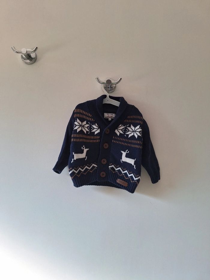 Gilet bleu marine bébé garçon 6 mois
