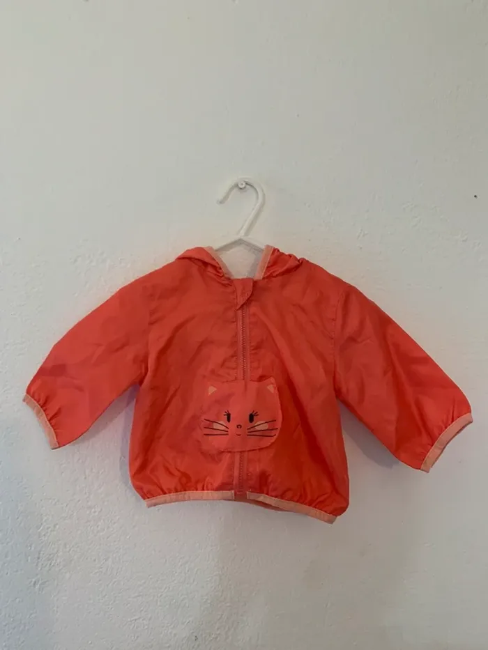 Veste coupe-vent imperméable chat – Kiabi – 3 mois - photo numéro 2