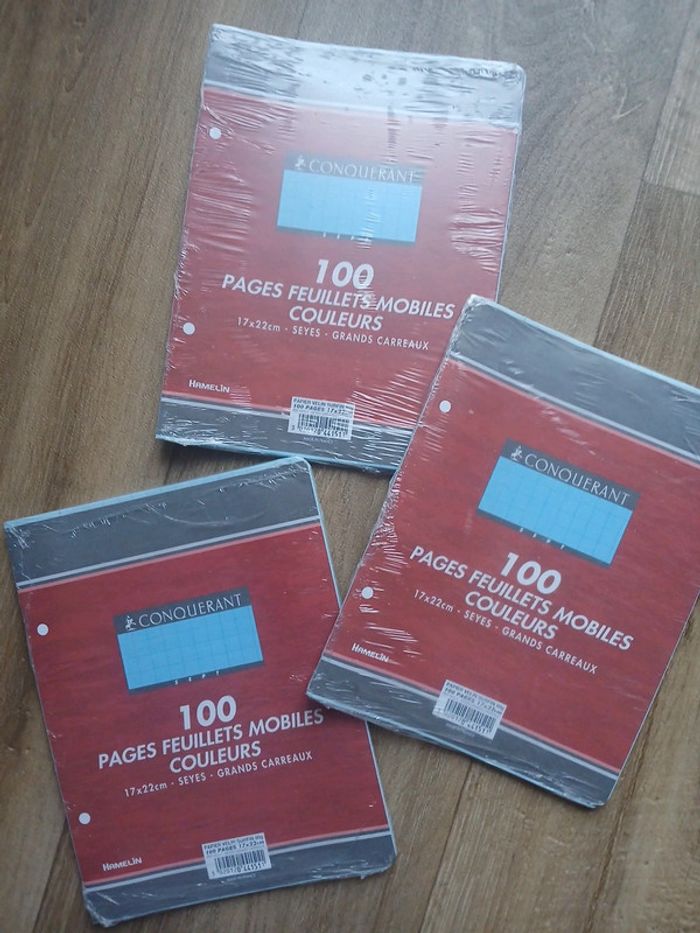 Lot de 3 paquets de 100 feuilles simples bleu🌹