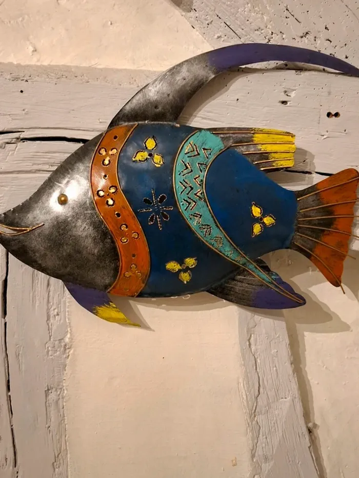 Décoration murale poisson en métal - photo numéro 1