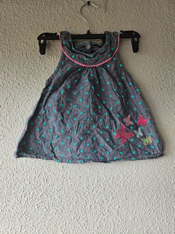 Robe à pois et papillons pour bébé fille
