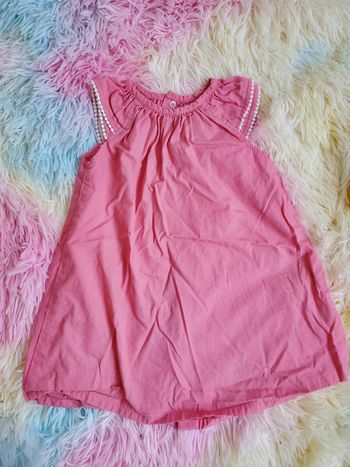 🌴 Robe d'été rose avec detail epaule taille 12 ans