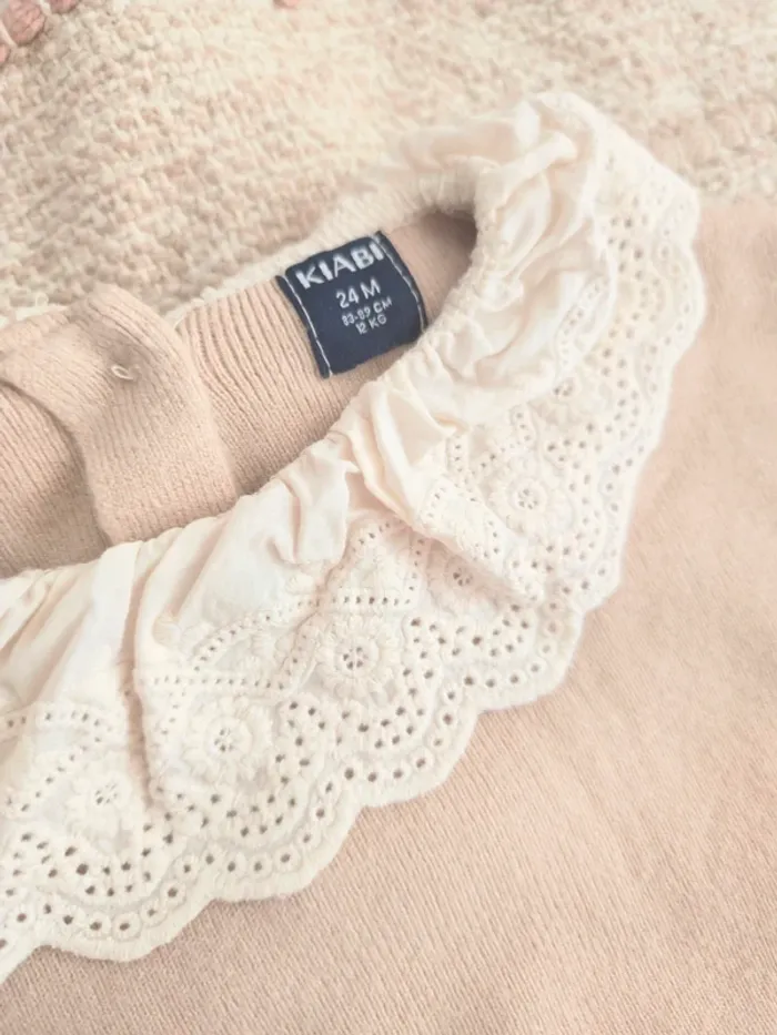 Ensemble automne beige col claudine kiabi 36 mois - photo numéro 2