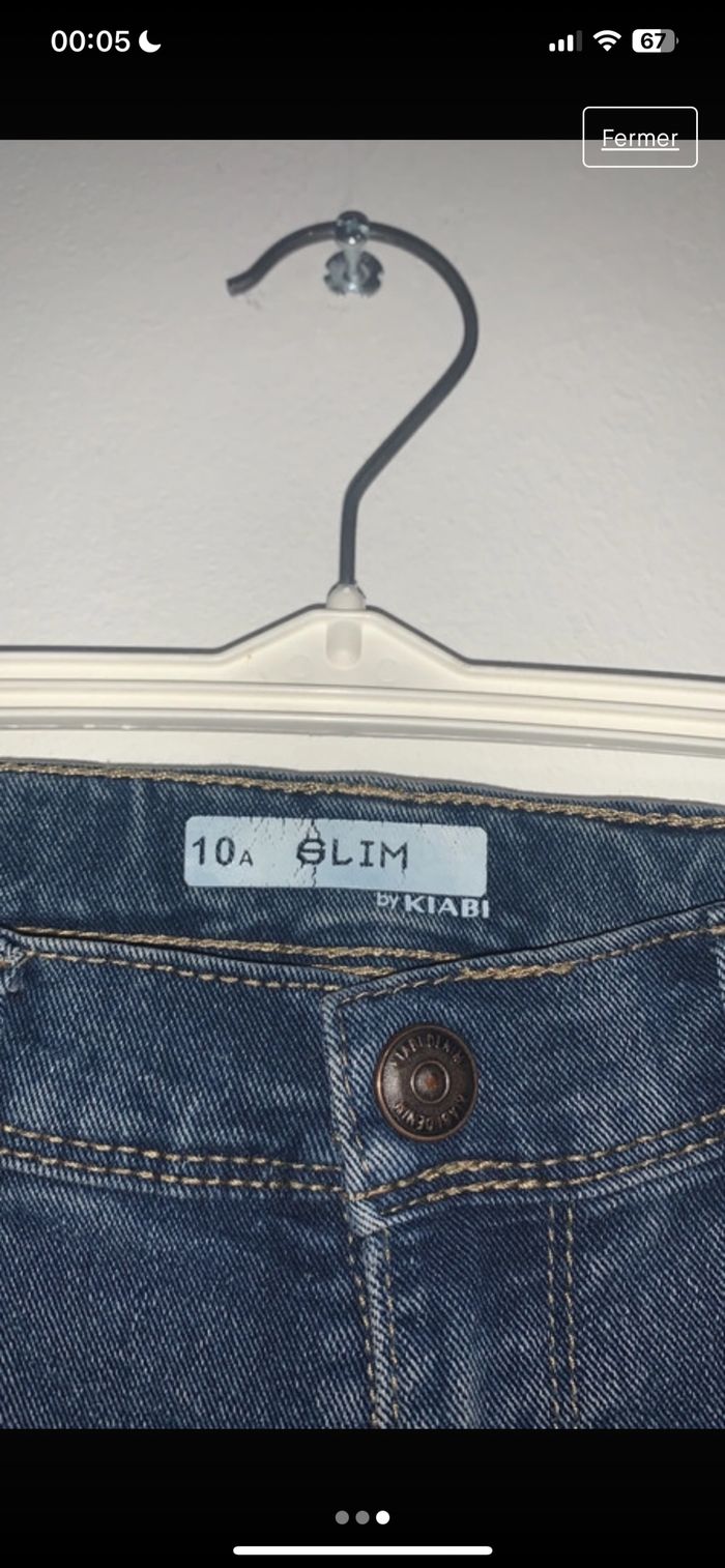 Jeans Slim Kiabi Bleu Foncé - photo numéro 3