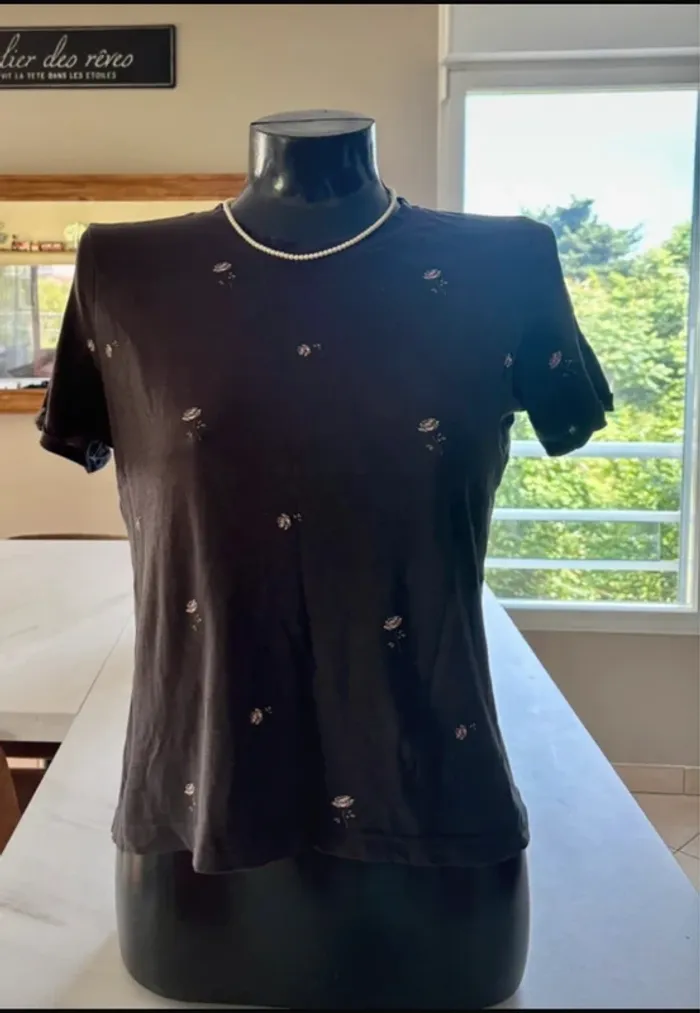 T shirt noir bershka taille s - photo numéro 4