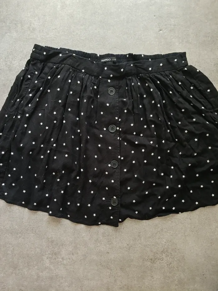 Jupe noire étoiles blanches Mango T.M