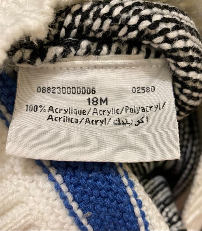 Pull en maille tricot à rayures blanc noir bleu marinière bébé garçon 18 mois Liberto - photo numéro 6