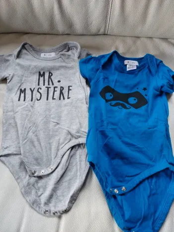 Lot de 2 bodies manches courtes 6 mois