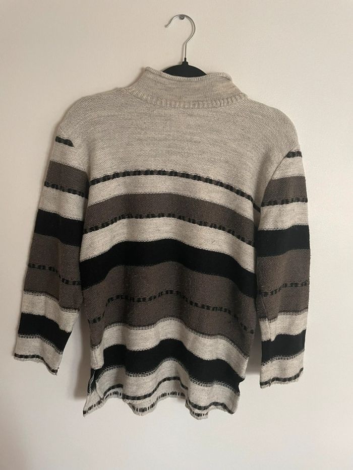 Pull rayé vintage laine made in France - photo numéro 2