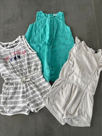 Lot de 2 combishort + 1 robe fille 23/24 mois