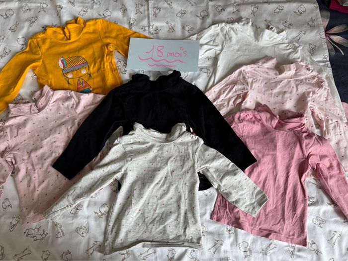 Lot tee shirt manche longue et col roulé 18 mois - photo numéro 2