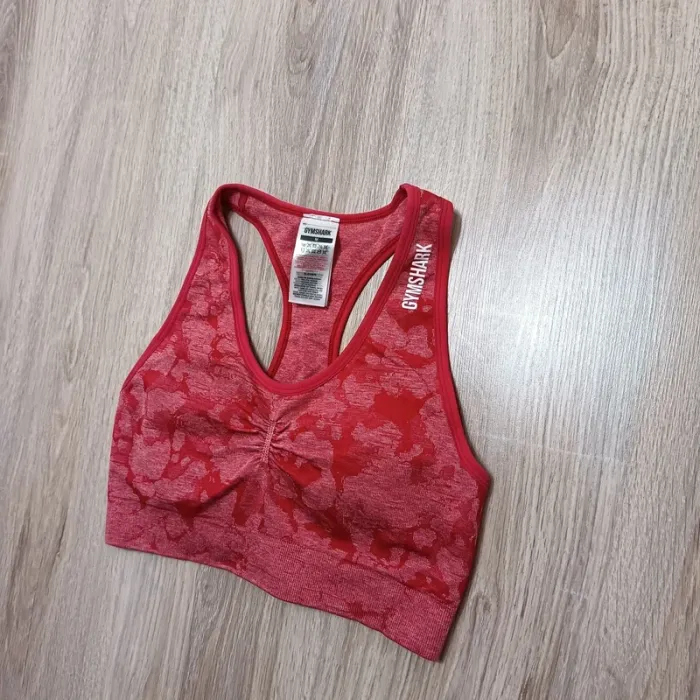 Brassière gymshark femme M rouge blanc - photo numéro 2