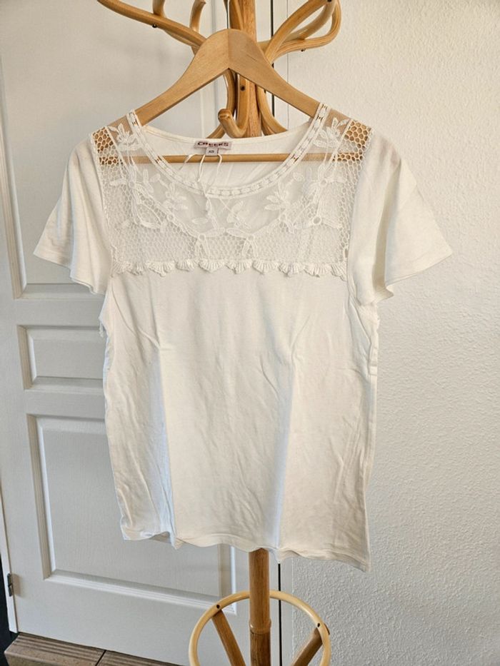 Tee-shirt blanc taille 34 Creeks neuf - photo numéro 4