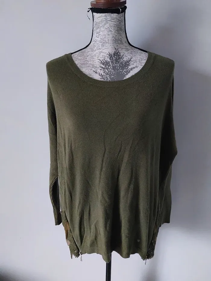 Pull fin vert kaki neuf