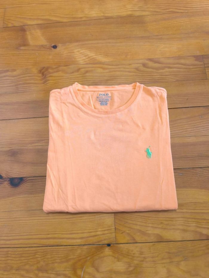 T-shirt Ralph Lauren - Col rond - logo brodé - Corail (orange) - Taille S - photo numéro 2