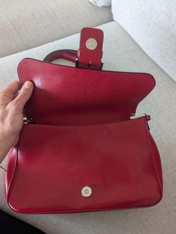 Sac Lancaster comme neuf rouge bordeaux bandoulière - photo numéro 5