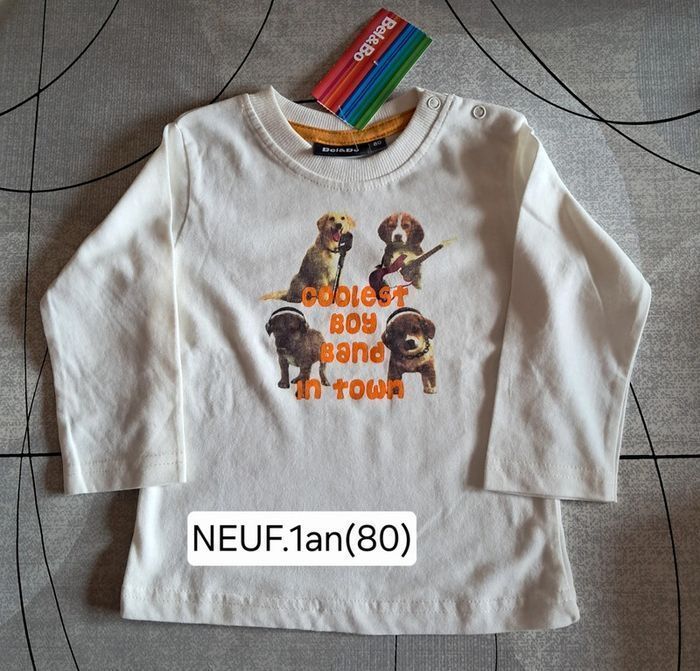 Ensemble pantalon jean et Tee-shirt NEUFS pour garçon 1 an - photo numéro 2