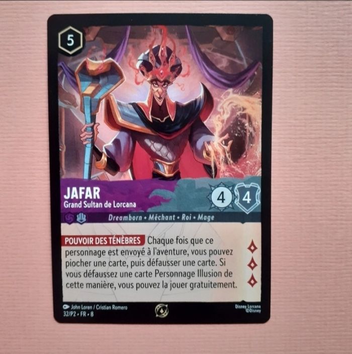 Lorcana set 8: cartes "Jafar" FOIL & Jafar non foil+Pin's - photo numéro 8