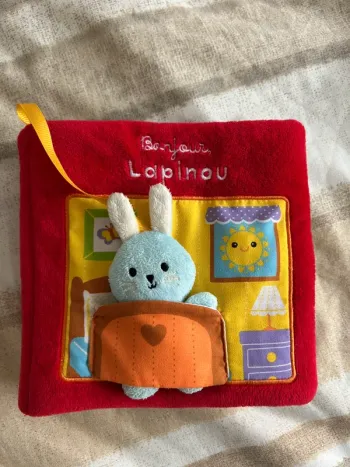Livre éveil tissu lapinou